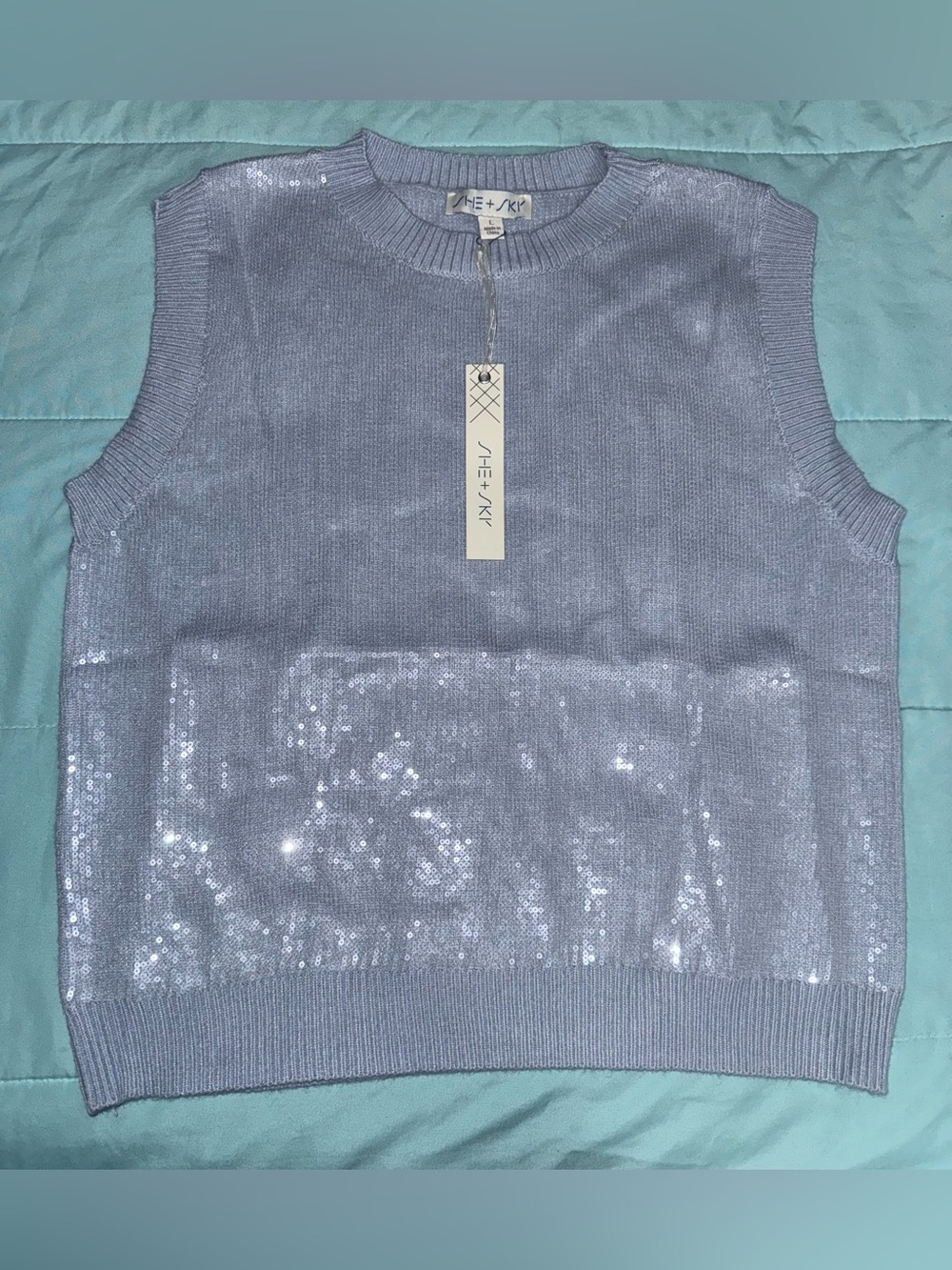 NWT She + Sky Sequin Vest